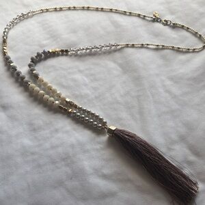Elegant Neutral Tassel Necklace - Women Jewelry Ann Taylor Loft